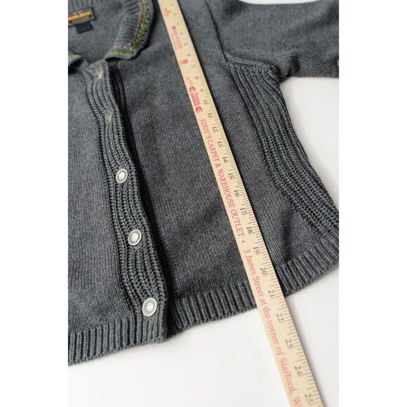 Woolrich Women's Charcoal Heather Cardigan Sweater S buttons collar - Picture 7 of 7